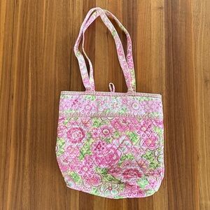 Vera Bradley quilted cotton tote bag in the retired Petal Pink floral